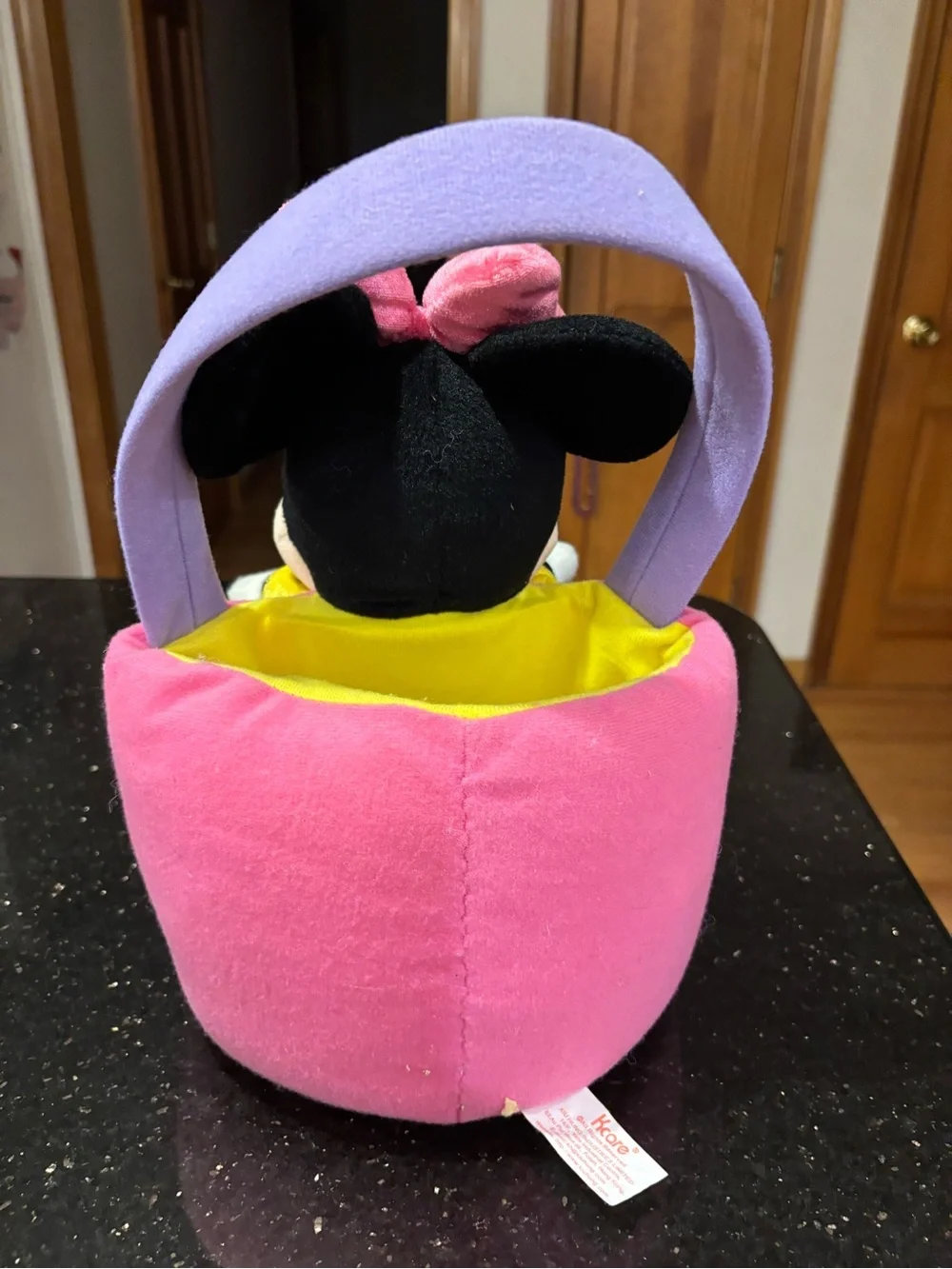 Disney Minnie Mouse Plush with Pink Bow and Yellow Dress Easter Halloween Bucket